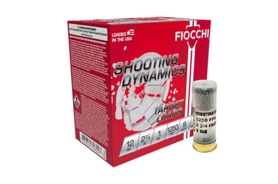 Fiocchi 12 Gauge Ammunition Target Loads 12SD1X8 2-3/4” 8 Shot – 250 rounds - $79.99  ($8.99 Flat Rate Shipping)