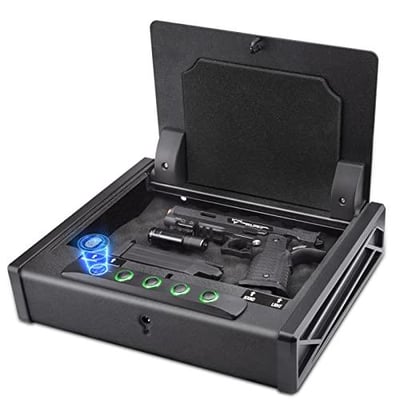 SOULYI Biometric Fingerprint Gun Safe DOJ Certified Frosted Black - $75.99 (Free S/H over $25)