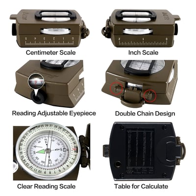 Eyeskey Military Optical Lensatic Sighting Compass Waterproof for Outdoor Activities Green - $24.99 + FS over $25 (LD) (Free S/H over $25)