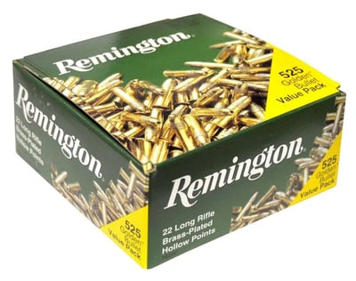 Remington High Velocity Rimfire 36 gr HP .22 LR Ammunition, 525 Rounds - 1622c - $37.99