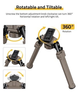 CVLIFE Bipod Compatible with M-Rail Height Adjustable - $25 w/code "BMCPLIJL" + FREE Shipping