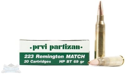 Prvi Partizan .223 Match HP BT 69gr 20rds - $14.99