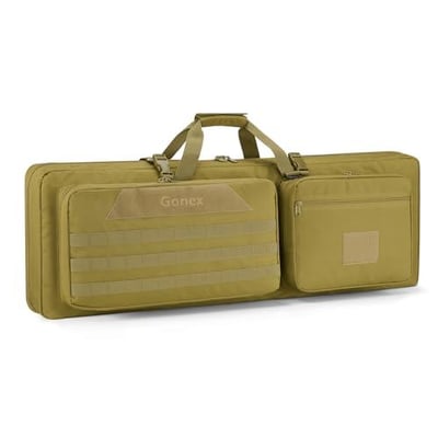 Gonex Double Rifle Case Soft Bag 36", Tactical Long Gun Backpack with Lockable YKK Zippers, Multi-Pocket Storage, 3-Way Carry, Durable Outdoor Gear Bag, Khaki - $41 + FREE Shipping
