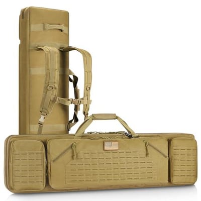 Trakiom 42" Soft Rifle Case Rifle Bag Double Long Gun Backpack w/ Strap, Lockable Zipper, Crossbody Strap (Flat Dark Earth) - $52.99 + FREE Shipping