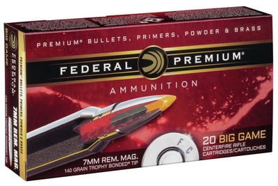 Federal Premium Nickel Plated Brass 7mm Rem Mag 140-Grain 20-Rounds TBT - $41.49