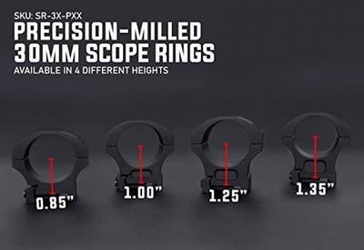 Monstrum Precision V2 Picatinny Scope Rings 30 mm Diameter 1.20", 0.85", 1", 1.35" Height - $15.95 (Free S/H over $25)