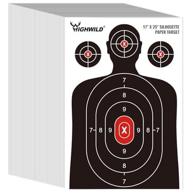 Highwild Shooting Range Silhouette Paper Target - 17X25 Inches (50 Pack, White & Black) - $14.99 + FREE Shipping