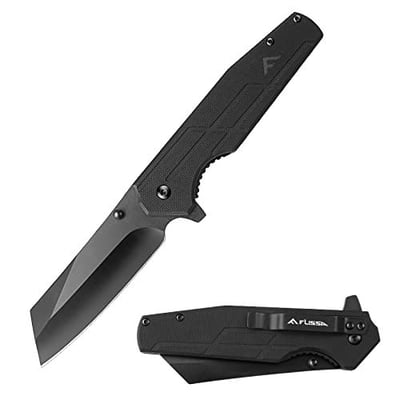 FLISSA Pocket Knife, 3.5" Folding Stonewash Blade Tactical Knife, G10 Handle - $11.99 + FREE Shipping