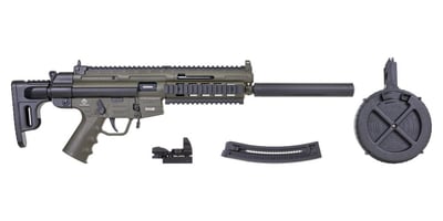 ATI GSG-16 16.25" 22lr 22rd Rifle Package w/ ATI DUO Sight and 110rd Drum, OD Green - $429.99 