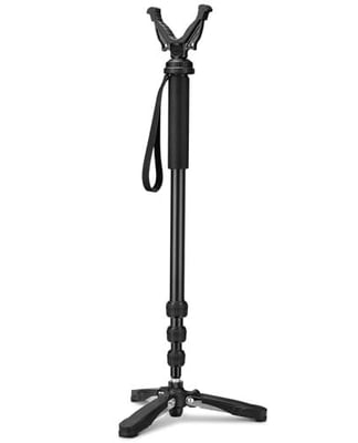 40% off Shooting Stick Rifle Monopod with 360° Rotatable V Yoke Rest, Hunting Rifle Tripod with Tri-Stand Base Gun Stick for Shooting and Hunting, Black w/code 4KV4MDRH - $29.93 + FREE Shipping