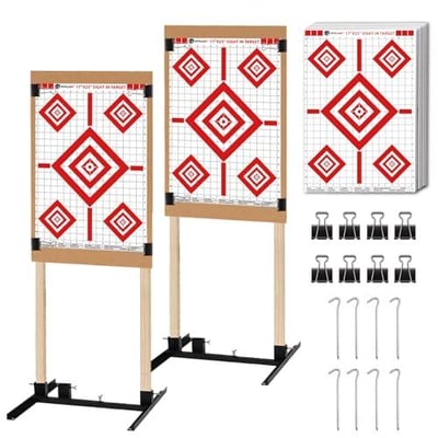 Atflbox 2 Pack Shooting Target Stand with 10pcs 17x25 Inch with Stable Adjustable Base for Cardboard Silhouette, H Shape, USPSA/IPSC, IDPA Practice - $37.99 + FREE Shipping