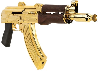 Zastava Arms ZPAP92 7.62x39mm 10" 30 Rd Gold Plated Serbian Red Wood - $5389.99 