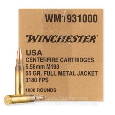 Winchester USA 5.56x45 55 Grain FMJ 1000 Rounds - $499