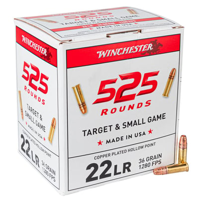 Winchester USA 22 Long Rifle 36gr C-PHP 525 Rounds - $31.99  (Free S/H over $49)