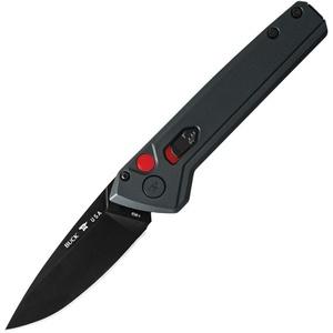 Buck Auto Deploy Button Lock Black Knife Gray Handle - $99.95