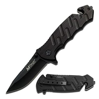 Mtech Black Tactical Rescue Knife with Aluminum Handle - $7.67 + FREE Shipping