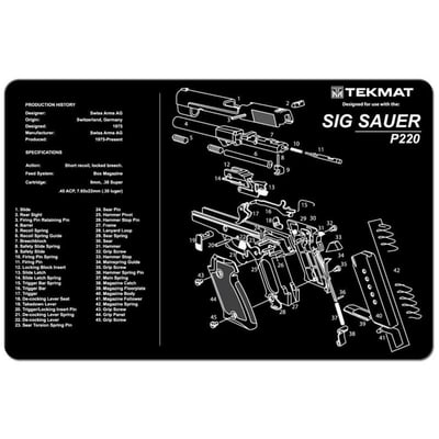 TekMat 11" x 17" Handgun Cleaning Mat with Sig Sauer P220 Imprint Black - $14.80 shipped (Record Low) (Free S/H over $25)