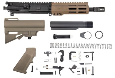 PSA 7.5" 300AAC Blackout 1/7 Nitride 6" Lightweight Hex M-Lok Classic HAR-15 Pistol Kit; FDE - $339.99