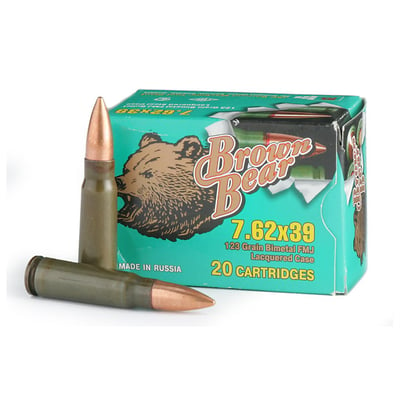 Brown Bear 7.62x39mm 123-Gr. FMJ 500 Rnds - $166.24 (Buyer’s Club price shown - all club orders over $49 ship FREE)