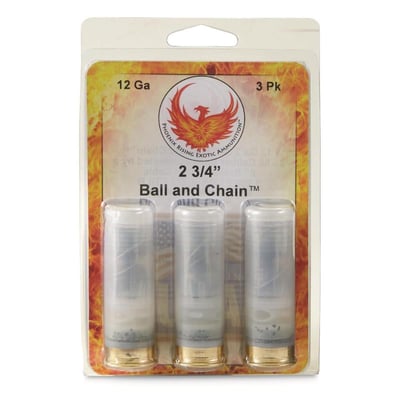 Phoenix Rising Ball & Chain 12 Gauge 2 3/4" (2) .60-cal. Connected Balls 3 Rounds - $18.99 (Buyer’s Club price shown - all club orders over $49 ship FREE)