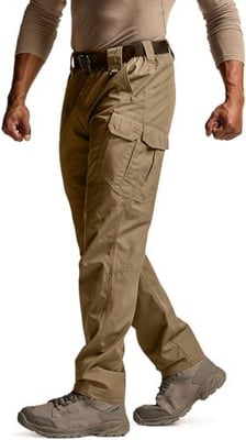 CQR Men's Tactical Pants, Water Resistant Ripstop Cargo Pants, Lightweight EDC Work Hiking Pants, Raider Mag Pocket Cougar from $37.98