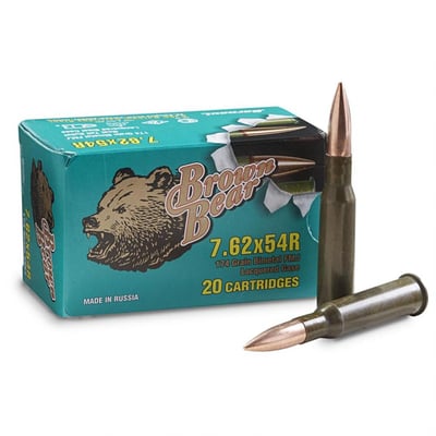 Brown Bear, 7.62x54R, FMJ, 174 Grain, 20 Rounds - $15.19 (Buyer’s Club price shown - all club orders over $49 ship FREE)