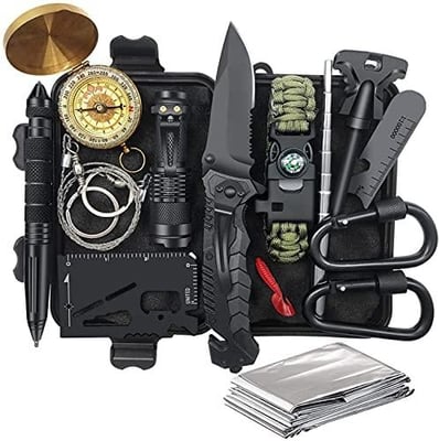 Survival Kit Tool 14 in 1, Survival Gear and Equipment - $21.99 (buy two and save 5% with code "EEZA73MN") (Free S/H over $25)