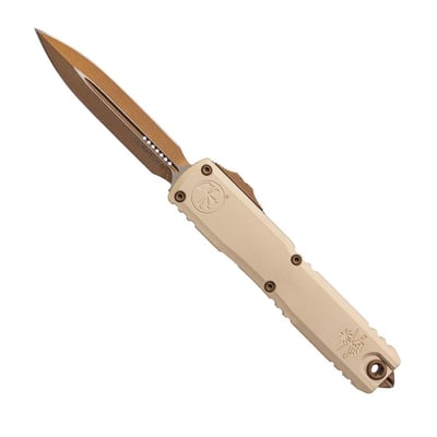 Sabre X Microtech UTX-85 D/E Gen IV OTF Dagger Point Knife, Champagne & Burnt Bronze - $379.99 + Free Shipping 