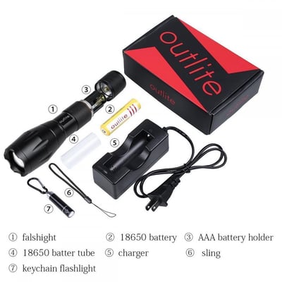 Outlite A100 Flashlight Rechargeable 18650 Battery and Charger - $13.99 + FS over $25 (Free S/H over $25)