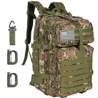 Oraynn 50L Large Military Tactical Backpack Molle Army Assault Pack (Woodland Camo, ACU, FDE, Black) - $25.99 + FREE Shipping