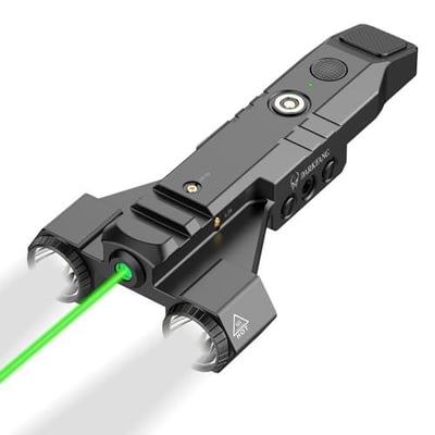 DARKFANG 1450 Lumen Tactical Flashlight with Green Laser Beam, Low Profile Design Rechargeable Weapon Light for Picatinny Rail - $95.19 + FREE Shipping
