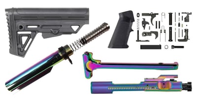 Rainbow PVD Finish Your Build Kit: AR-15 5.56 BCG + AR-15 Charging Handle + Mil-Spec AR-15 LPK + AR-15 Mil-Spec Buffer Tube Kit + Trinity Force New Alpha Stock - $249.99 (FREE S/H over $120)