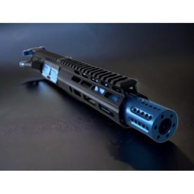 AR-15 300 Blackout 7.5" Mlok Upper Assembly / Blue Shroud / Blue Accents / CH - $289.95