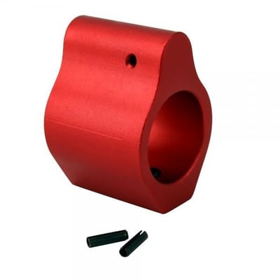 .750 Low Profile Aluminum Gas Block with Roll Pins & Wrench - Red - $14.95