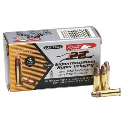 NEW! AGUILA Hyper Velocity .22 LR 30gr. SP 1700 FPS - $5.99 (Limit 1) (Free Shipping over $50)
