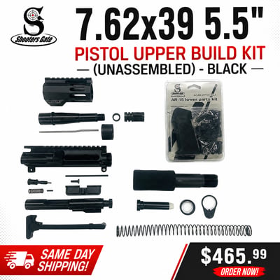 AR-15 7.62x39 5.5" Pistol Upper Build Kit (Unassembled) - Black - $465.99 