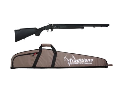 Traditions Buckstalker VAPR XT Muzzleloading Rifle 50 Caliber with 3-9x40mm Scope and Case 24" Steel Barrel Synthetic Stock - $214.70