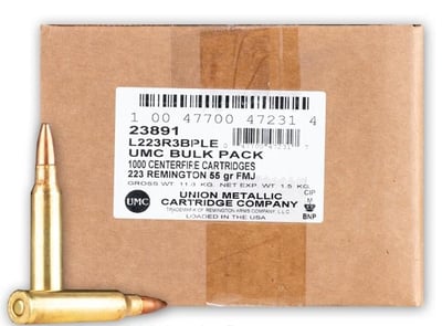 Remington UMC 223 Rem 55 Gr FMJ 1000 Rounds Bulk - $399 (Free S/H)