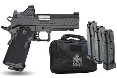 Springfield 1911 DS Prodigy AOS Gear-Up Bundle, 9mm, 4.25" Barrel, 4 Magazines, Viridian RFX11 Green Dor, Black, Pistol - $1199.99 