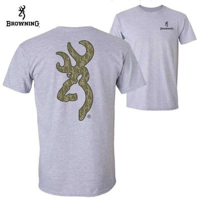 Browning Buckmark T-Shirt Sport Gray/MOBL - $7.98 (Free S/H over $25)