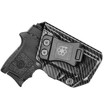 Amberide IWB KYDEX Holster Fit: Smith & Wesson M&P Bodyguard 380 Auto & Integrated Laser - $37.99 - Black Carbon Fiber (Free S/H over $25)