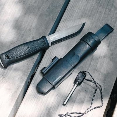 Morakniv Garberg Full Tang Fixed Blade Knife with Carbon Steel Blade with Survival Kit, Black, 4.3 Inch - $68.99 + FREE Shipping