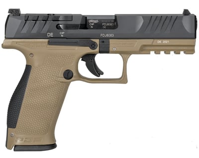 Walther PDP 9mm Pistol, 4.5" Barrel, Adjustable Rear Sights, Black, Tan - $453.68 (email price) 