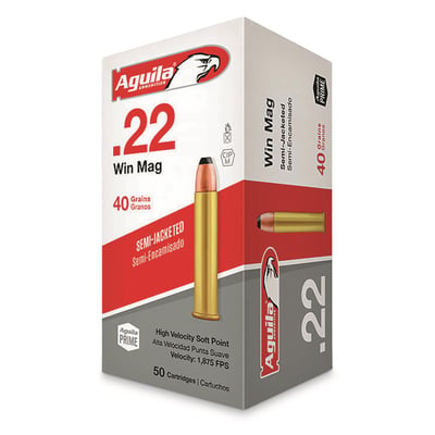 Aguila High-Velocity, .22 Magnum, JSP, 40 Grain, 50 Rounds - $16.14 (Buyer’s Club price shown - all club orders over $49 ship FREE)