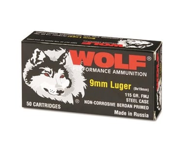 Wolf 9mm 115 Grain FMJ 500rd - $157.69