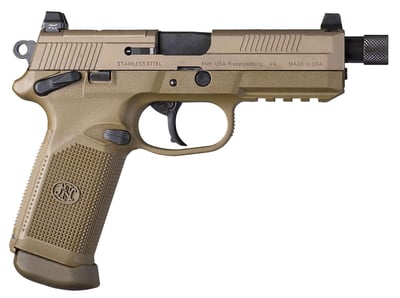 FN 66982 FNX Tactical 45 ACP 5.30" 10+1 Flat Dark Earth Interchangeable Backstrap - $1071.99 (E-mail Price)