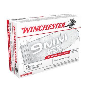 Winchester USA 9mm Bulk Ammo 115 Grain FMJ, 200rds - USA9W - $43.99 