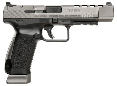 Century HG3774GN TP9SFx Canik 9mm Luger 5.20" 20+1 Black Black Interchangeable Backstrap Grip Tungsten Gray - $449.99
