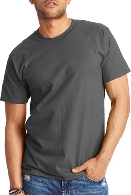 Hanes Mens Beefyt T-shirt, Heavyweight Cotton Crewneck Tee, Large - Smoke Gray - $5.77 + FREE Shipping