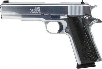 IVER JOHNSON 1911A1 .45ACP 5" FS 8Rd Chrome / Black Wood - $726.99 (Free S/H on Firearms)